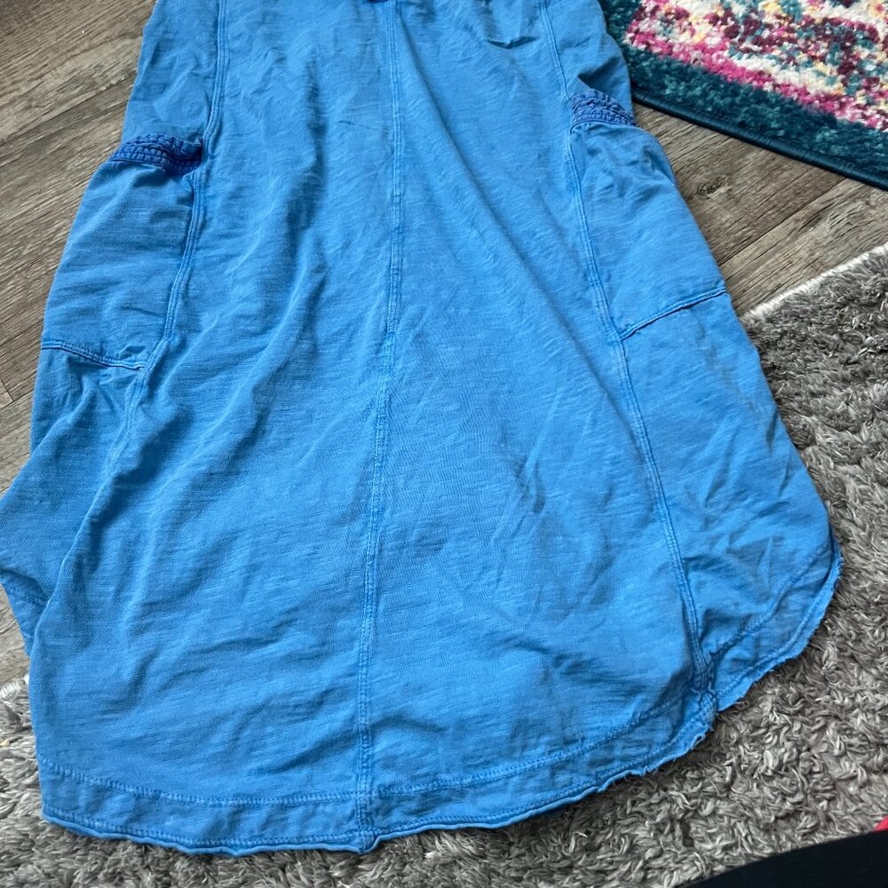 Daily Practice by Anthropologie The Carlie V-Neck Mini Dress  in Sapphire - Picture 5 of 11